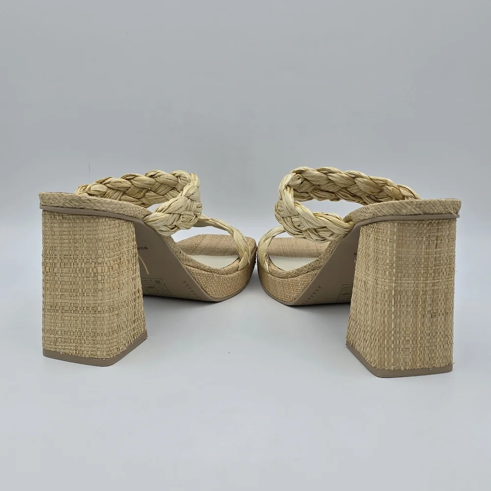 Dolce Vita Braided Natural Raffia Platform Sandal - Picture 6 of 14